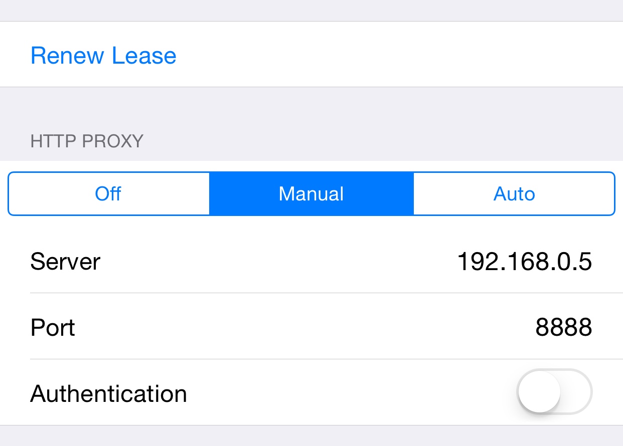 Wifi Proxy Settings